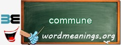 WordMeaning blackboard for commune